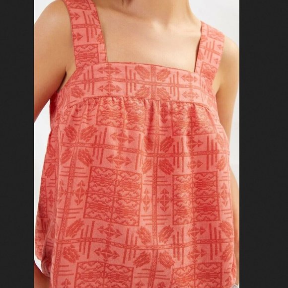 ANTHROPOLOGIE Embroidered Button-Back Tank Top - Picture 2 of 4